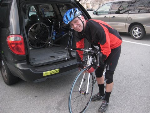 Vince getting ready to ride