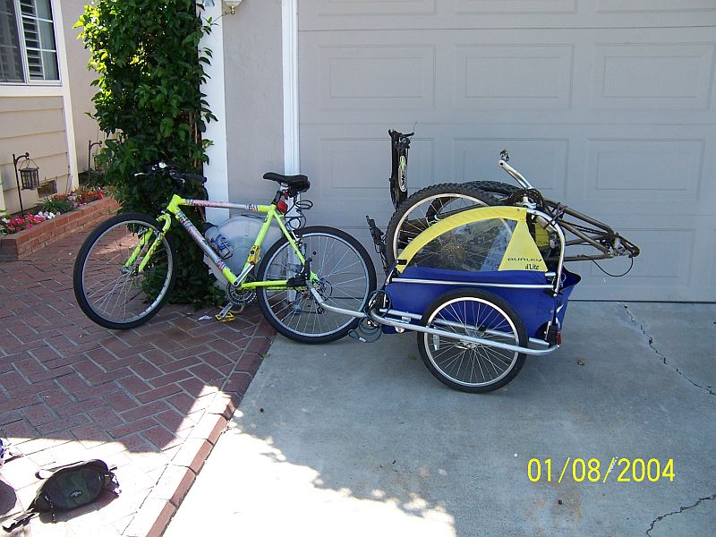 TraileTrailering my Kona mountain bike in my dâ€™Lite trailer to ACTC Whine and Dine MTB